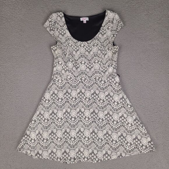 Candies Dress Womens Large White Floral Mini Embroidered‎ Scoop Neck - Picture 1 of 16